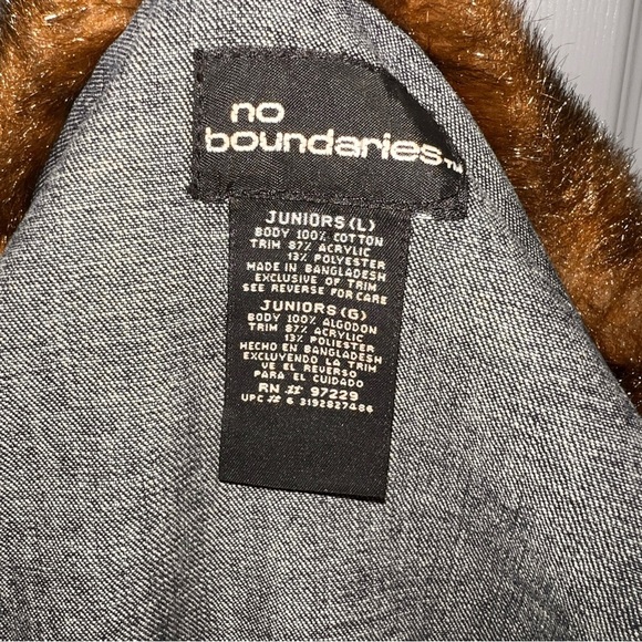 No Boundaries Vintage Y2K 90s Mobwife Faux Fur Denim Preppy Jacket - Picture 8 of 8